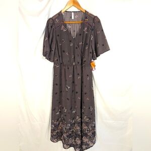 NWT Brand New Sz M Xhilaration In Bloom Smoke Purple Floral Spring Summer Dress